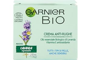Garnier Bio Crema Viso Anti-rughe, Rigenerante, Anti-età , Formula Alla Lavanda, 50 Ml, (la Confezione Può Variare)