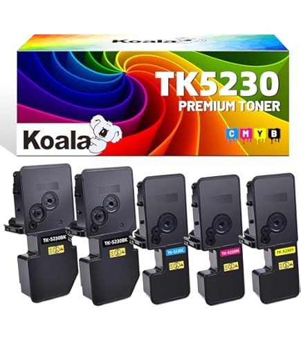 Hyggetech TK5230 TK-5230 Toner Set of 5 Toners Compatible with Kyocera