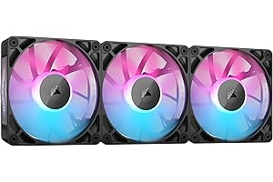 CORSAIR iCUE LINK RX120 RGB 120mm Ventilateurs PWM avec Hub Système iCUE LINK - Roulement à Dôme Magnétique - Triple Pack - Noir