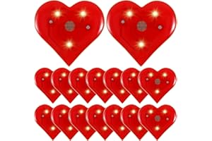 IMIKEYA 20 Stück Blinkende Herz Broschen Rot LED Anstecker Herzbroschen Leuchtend LED Herzen zum Anstecken Valentinstag - Leuchtende Herz Pins für Hochzeit, Jubiläum, Muttertag