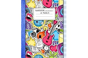 Quaderno Pentagrammato di Musica: Formato grande A4 | 12 righi per pagina | 110 pagine numerate ed indice iniziale | Rock Boy