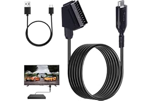 KenHLun Convertisseur Péritel vers HDMI Câbles, Adaptateur Peritel Scart vers HDMI avec 1080P/720P Convertisseur Audio Vidéo pour HDTV VHS Player DVD STB Xbox PS3 Sky Blu-Ray VCR