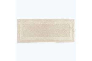 HOMESCAPES Grand Tapis de Bain de Luxe 1600 g/m² Extra Doux 100% Coton réversible, antidérapant, Lavable, Super Absorbant, séchage Rapide, 40 x 100 cm, Crème