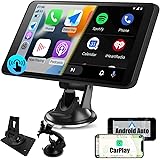 AWESAFE Reproductor de CarPlay/Android Auto/iOS Mirror/Auto Link, Radio Portátil con Pantalla para Coche, Admite Bluetooth/Cá