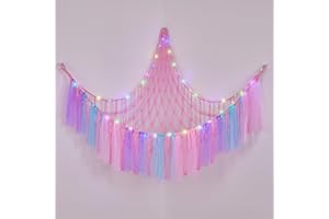 Ellaseek Hamac de rangement pour jouets en peluche pour animaux en peluche, filet à suspendre, organiseur en macramé doux pour chambre de fille, accessoires de chambre d'enfant, décoration de chambre