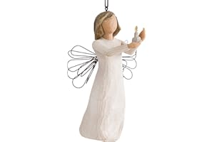 Willow Tree Figura para Colgar ángel con Vela con Motivos navideños, Enesco