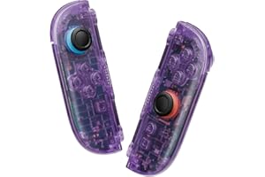 eXtremeRate DIY Replacement Shell Buttons for Joycon 2, Custom Full Housing Case + Decorative Strips + Middle Bracket + Buttons for Nintendo Switch 2 Controller - Deluxe Version - Clear Atomic Purple
