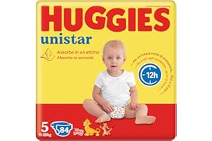 Huggies Unistar, Pannolini Taglia 5 (11-25 Kg), Design Disney, Ultra assorbente, Protezione completa, 84 Pz