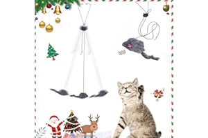 PUPPBUDD 2 Pcs Juguete de Gato Interactivo Instalar en la Puerta, Durable Juguetes para Gatos con Correa Ajustable de 180 cm para Diversión Ejercitar