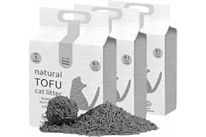 HAPPY MEOW Arena Aglomerante para Gatos Tofu 7.5 KG/18l Arena Tofu 100% Natural e Biodegradable Fórmula Libre de Polvo (Carbón Activado)