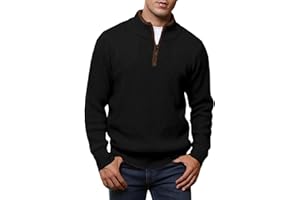 Meilicloth Herren Pullover Half Zip Pullover Winter Warm Strickpullover Männer Arbeitspullover Basic Pulli Winterpullover Half Polo Sweater