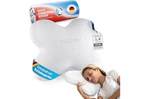 ‎THIRD OF LIFE Third of Life Seitenschläferkissen ACAMAR Regenerationspartner des DSV Olympia Teams 2024 | Kopfkissen mit Thermo Bezug | Ergonomischer Memory Foam | Schmetterlings-Kissen für Seitenschläfer