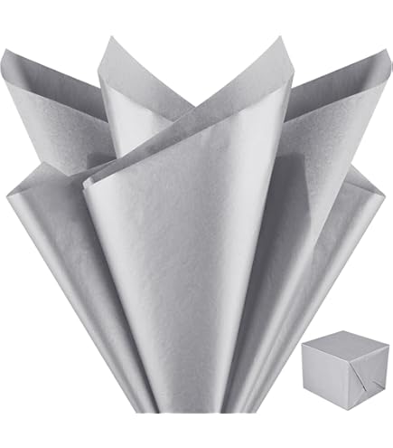 White & Gold Butterfly Tissue Paper - 30 Sheets Of 20x28 Inch Metallic Wrapping Paper