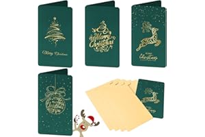 BHGWR Paquets de cartes de Noël, voeux de bronzantes vintage vierges avec enveloppes, remerciement joyeux Noël, cartes de visite pour les invitations de fête d'anniversaire