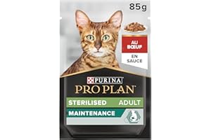 Purina Pro Plan Comida Húmeda para Gato Esterilizado Adulto con Buey, 26 sobres de 85g