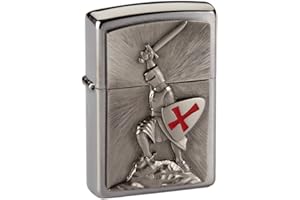 Zippo 1300103 200 Crusade Victory zapalniczka, mosiądz, szczotkowany chrom, 1 x 3,5 x 5,5 cm