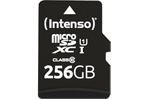 Intenso Premium microSDXC 256GB Class 10 UHS-I Speicherkarte inkl. SD-Adapter (bis zu 90 MB/s), schwarz