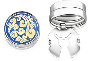 COOLMETALJACKET Couvre Bouton de Chemise Bleu | Cache Boutons de Manchette | Boutons de Manchette pour Chemises Homme | Cadeau Mariage Affaires en Acier inoxydable | Cache Bouton de Chemise