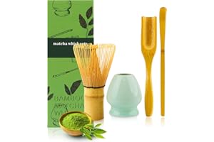 Yuxava Zestaw Matcha, zestaw do herbaty Matcha dla 4 osób, miotełka do Matcha, zestaw Teanagoo Matcha, zestaw do herbaty Matcha, zestaw do herbaty Matcha do przygotowania śniadania/Matcha Latte