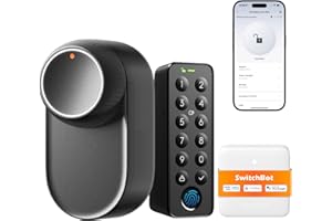 SwitchBot WLAN Smart Lock Ultra mit Fingerabdruck-Entsperrung, Elektronisches Türschloss mit Aufladbarem Akku, Türöffner per Fingerprint, Passcode, Smartphone, Alexa, Google, unterstützt Matter