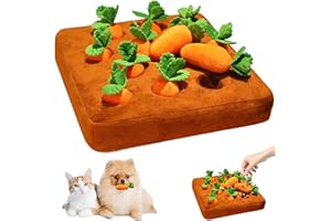 MEHOO Carrot Dog Toy, Interactive Snuffle Mat for Dogs, Hide and Seek Dog Plush Toy Carrot Harvest Chew Toy Encouraging Foraging,Sniffing Training,Stress Relief