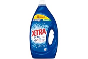 X-Tra Total - Lessive Liquide - 4 plus 1 - Propreté - Eclat - Fraîcheur - Engagé pour vous - Economique - Une seule lessive pour tout votre linge - Efficace des 20°C - 85 Lavages