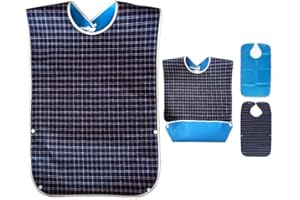 NETUME Baberos Impermeables Babero Para Adultos - Baberos de Alimentación Para Hombres y Mujeres, Personas con Discapacidad