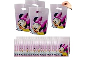MIZT 50 Minnie.girl Sachet Bonbons, Sac Cadeaux Sacs de fête d'anniversaire, Sacs de Cadeau Pochette Anniversaire Sachet en pour Faveur de Noël Anniversaire Fête, Le thème de la fête, 25 x 16 cm