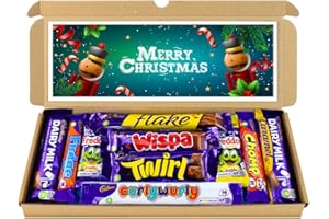 SWEETIE BOUQUETS Christmas Chocolate Hamper | Letter box Chocolate Gift Selection Box | 10 Fullsize Dairy Milk Chocolate bars | Ideal Secret Santa Gifts For Women & Men (Merry Christmas)