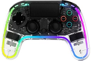 Snakebyte GAMEPAD RGB 4 - transparenter Wireless Controller für PlayStation 4, einstellbare RGB-Beleuchtung, starker Akku, belegbare Zusatztasten [video game] [PlayStation 4]
