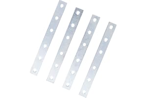 Merriway® BH00222 (4 st) rak zinkpläterad reparationsplatta konsolstöd, 150 mm (6 tum) – paket med 4 delar
