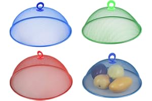 JOROBURO 2 Pezzi di Copertura per Alimenti, 13,78 Pollici Rotondo in Rete Metallica, Copertura per Alimenti, Tenda, Ombrellone, Copertura per Alimenti in Rete Metallica, Riutilizzabile per Picnic(#1)