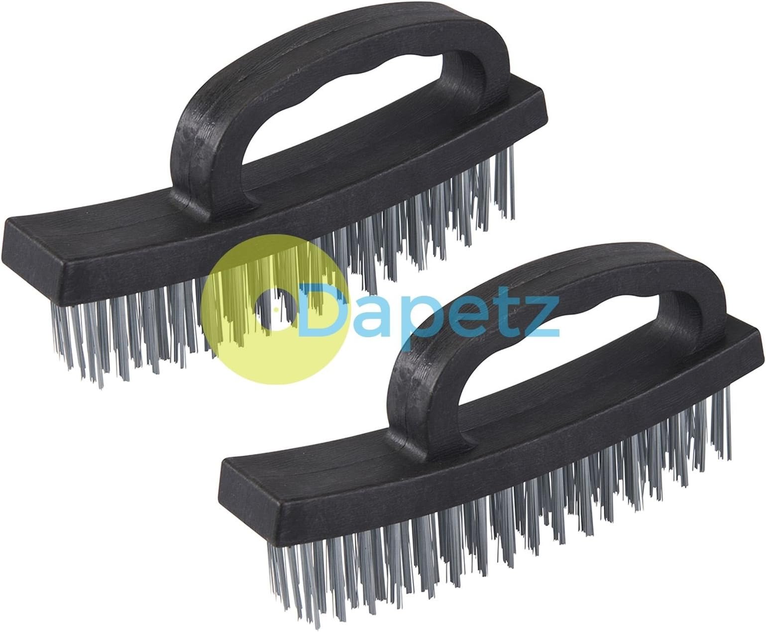 Dapetz ® 2 x D-Handle Hand Wire Brush For Removing Rust Metal Heavy Duty Handle