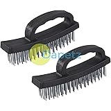 Dapetz ® 2 x D-Handle Hand Wire Brush For Removing Rust Metal Heavy Duty Handle