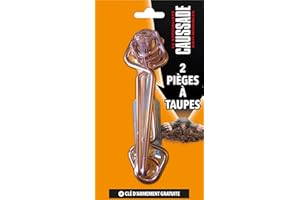 CAUSSADE Pièges à Taupes - Lot de 2 pièges, 2 tendeurs et clé d'armement