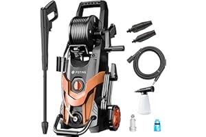 FOTING 2025Upgraded Hochdruckreiniger mit 2 Hochdruckdüsen &Schaumkanone, Leistungsstarker Strahlreiniger,Flächenreiniger 145 bar| 420 L/h|Hochdruckpistole für Terrassen,Autos,Höfe,Electric Pressure
