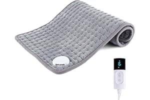 Aischens Cuscino Riscaldante Elettrico Ultra Morbido - 30x60cm, Cuscino Termico Elettrico con 9 Livelli di Temperatura & 4 Timer, Spegnimento Automatico, Termoforo Elettrico per Schiena Spalle Pancia