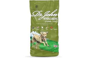 Dr John Wheat-Free Hypoallergenic Dry Dog Food - Lamb with Rice Dog Food 12.5kg - Complete Nutrition for Adult and Senior Dogs with Sensitive Digestion