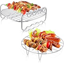 Doppelschicht Grill Rack Für Air Fryer | Edelstahl | Backblech Ersatz | Heißluftfritteuse Zubehör