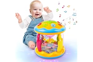 m zimoon Baby Spielzeug ab 6 Monate, Drehender Projektor Kinderspielzeug mit Licht & Musik, Kinder Geschenke für ab 6-18 Monate Lernspielzeug für Kleinkind, Musikspielzeug ab 1 2 Jahr mädchen Jungen