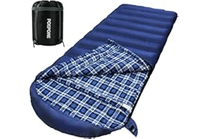 POEPORE XXL Flanella Sacco a Pelo Invernale Per Adulti Extra Wide 230 x 100 cm Sacchi a Pelo 4 Stagioni Caldo Leggero Impermeabile Portatile per Trekking Campeggio Alpinismo Viaggi Escursionismo