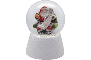 SCHNEEKUGELHAUS 20089 - Bola de nieve con base de porcelana blanca (10 cm de diámetro), diseño de Papá Noel