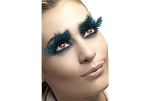 SMIFFYS Eyelashes, Large Feather with Aqua Dots