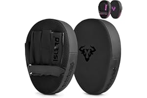 Islero Boxing Pads Men focus Mitts Punching Women MMA Muay Thai Martial Arts KickBoxing Hook and jab Hand Target Strike Shield Training Pads