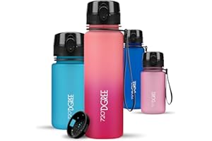 720°DGREE Butelka dla dzieci 500ml "uberBottle" softTouch +Sitko - Szczelna, Wolna od BPA - Butelka na szkołę, na wode wykonana z Tritan Sport, Fitness - Smukła, lekka, odporna, wielokrotnego użytku.