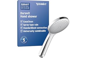 Duravit Universal Doccetta a mano, Doccia con getto Rain, Doccia a mano rotonda (Ø 110 mm), Doccetta per doccia facile da pulire, Cromo