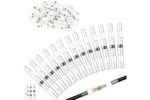 Mbsomnus 120pcs Connettori Termoretraibili Saldanti AWG26-24 Bianco Connettore Elettrico Termorestringente per Cavi Elettrici Rapporto di restringimento 3:1 per Auto Moto