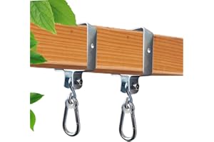 Spielturmking® Schaukelhaken 90x90 [2 Stück] Stahl verzinkt - Schaukelschelle mit Nylonlager und Karabinerhaken flüsterleise Schaukel Befestigung Schaukelhaken für Holzbalken 9x9 Schaukel Aufhängung