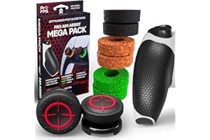 ProFPS Accessori per PS5 – Antislip PS5 Controller Grip, 6x Anelli di Precisione & 2 X PS5 Controller Sticks (Mega Pack) – Accessori per controller PS5 per Aimbot & PS5 Sticks Migliorare il movimento