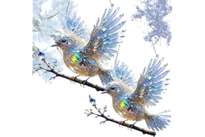 EHOTER Kristallhimmel, Blauvogel, gebeizte Kunst, Ornament, strahlendes Vogel-Design, Acryl, doppelseitig, Buntglas, inspirierte Dekoration für Fenster, Innengärten und Terrasse, 2D-Kunstwerk, Geschenk für